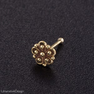 Flower Nose Stud, Nose Piercing, Nose Jewelry, Nose Stud Gold, Nose Pin