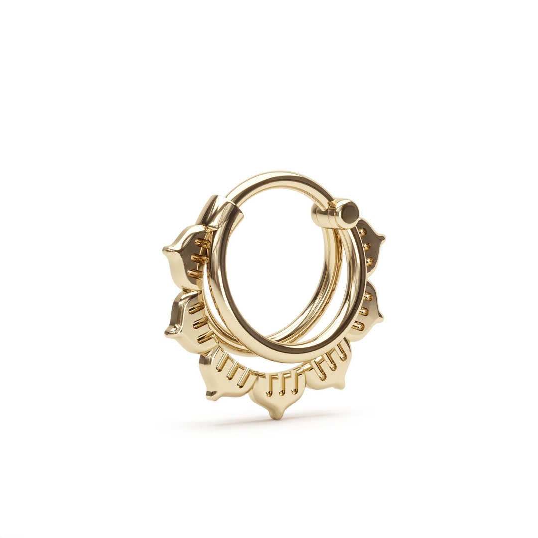 Piercing septum pliable argenté cinq strass Piercing septum pliable argenté cinq strass