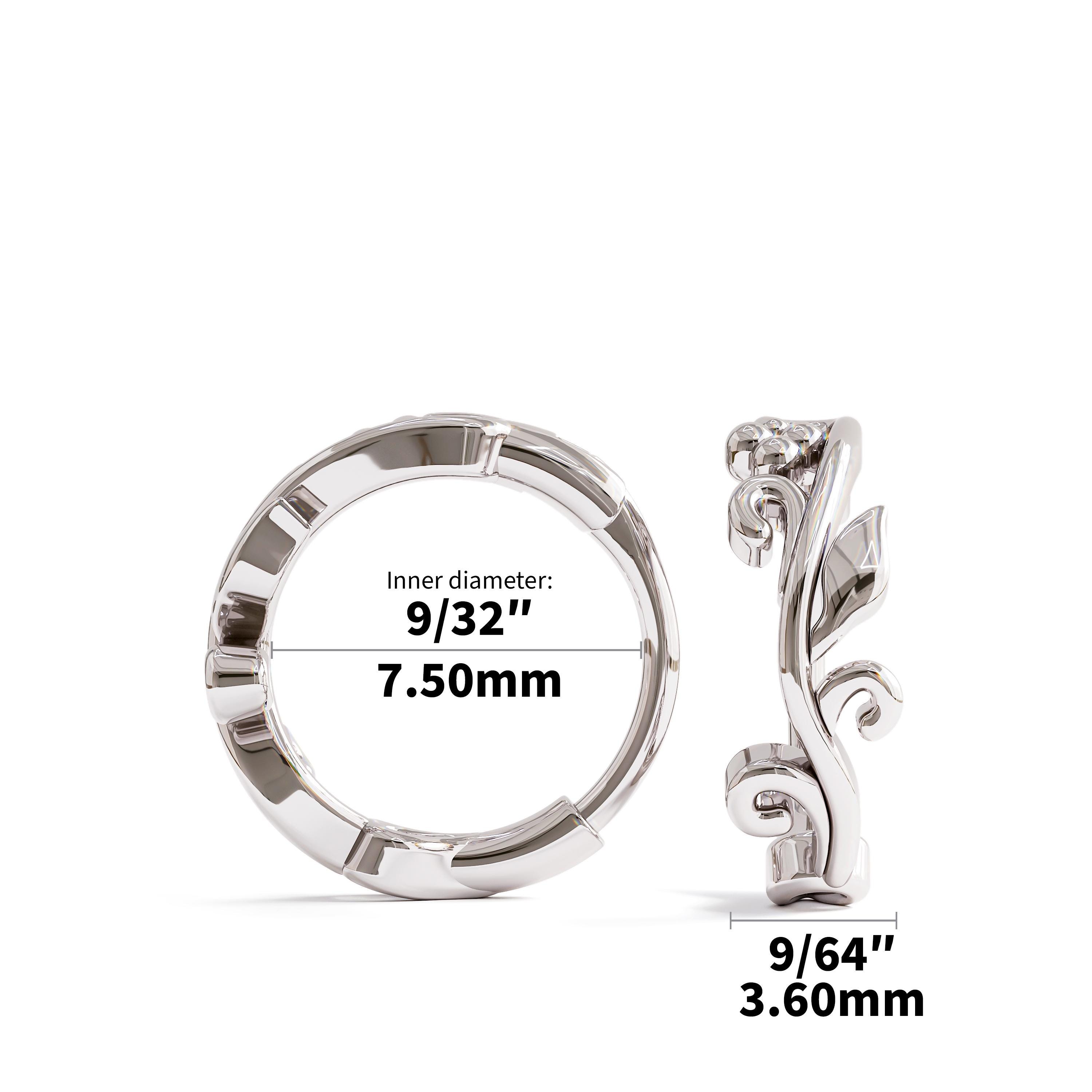 Orecchini A Cerchio Foglia Argento 925: Huggies Piccoli Con Zirconia Per Donne - Regalo Perfetto Per Ragazze, Ideali Per Lobo E Cartilagine