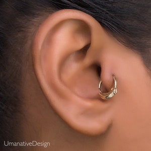 18g Daith Ring, Daith Piercing, Cartilage Hoop, Gold Cartilage Earring, Tragus Earring, Helix Hoop, Helix Earring image 3