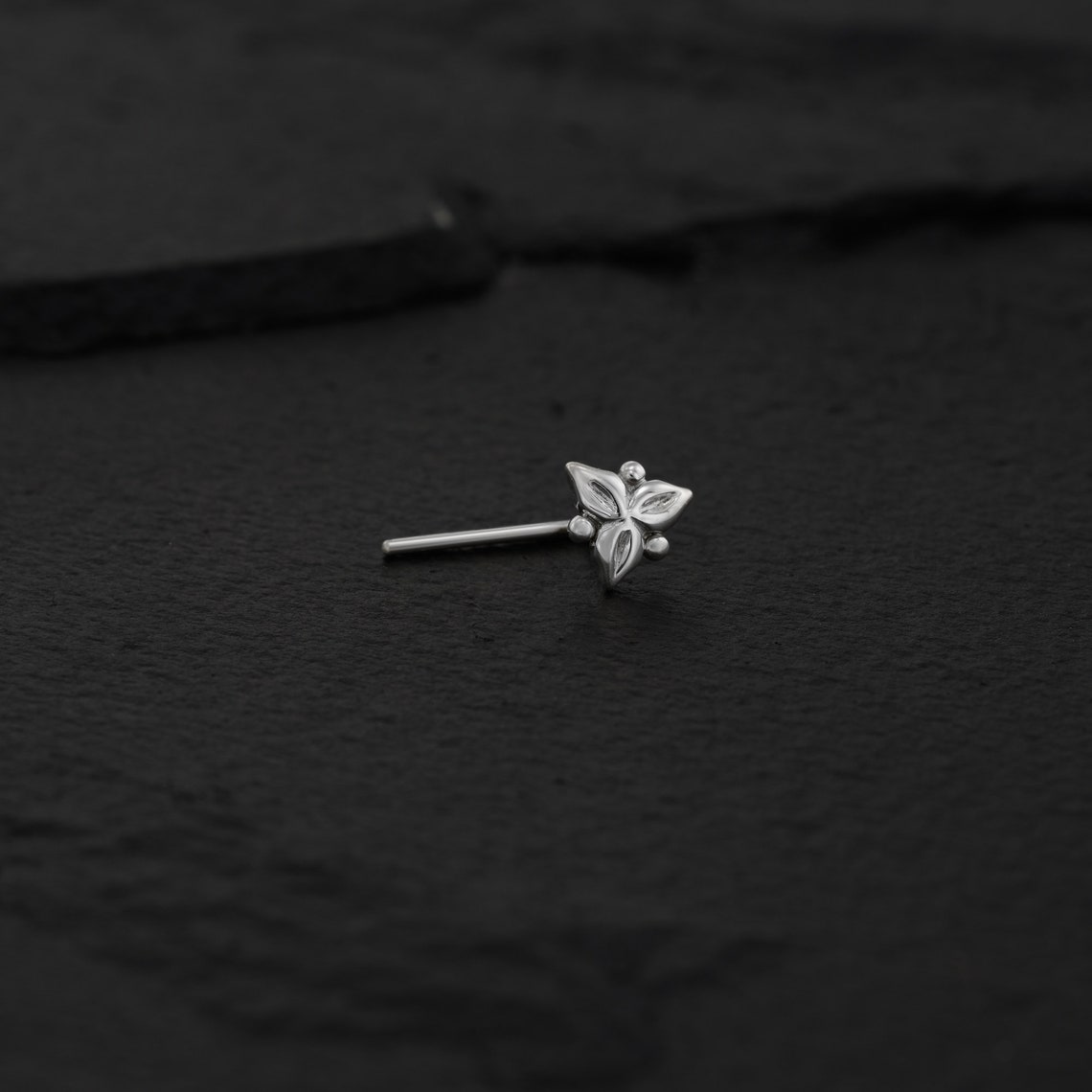 Set of 3 Nose Studs Silver Nose Studs Flower Nose Studs Etsy