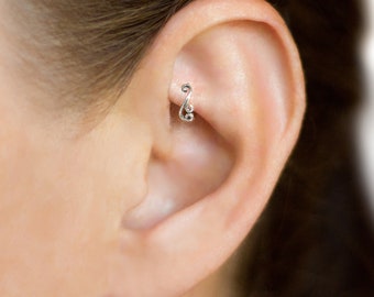 Rook Earring, Daith Earring, Conch Earring, Helix Piercing, Tragus Earring, Cartilage Earring, Forward Helix Earring, Sterling Silver Hoop