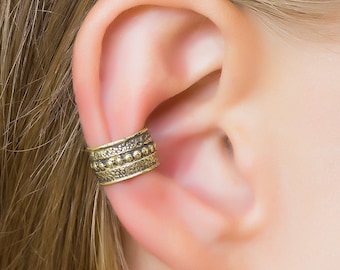 Gold Ear Cuff, Cartilage Ear Cuff, Tribal Earrings, Bohemian Earrings, Ear Cuffs Earrings, Ear Cuff Non Pierced, Brass Ear Cuff, Boho Chic