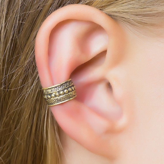 Non Piercing Brass Tribal Ear Cuff Non Piercing Brass Tribal Ear Cuff