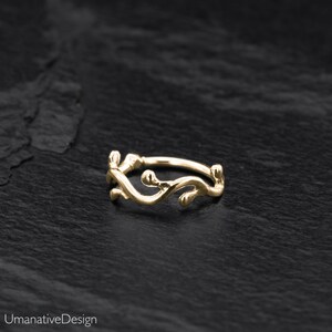 Solid Gold Nose Ring, Indian Nose Ring, Nose Ring Hoop, Gold Nose Hoop, Gold Nose Piercing, Nose Jewelry, Hoop Nose Ring, Unique Nose Ring image 3