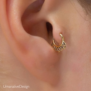 Tragus Piercing Jewelry, Tragus Hoop Earring, Daith Earring, Body Piercing, Helix Hoop Earring