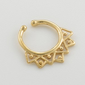 Einzigartiger Fake Septum Ring für nicht durchbohrte Nase, Faux Septum Piercing, Septum Manschette, Fake Septum Schmuck, Septum Clip, Fake Gold Septum