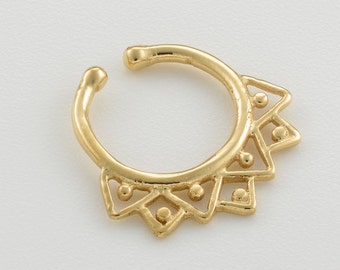 Unique Fake Septum Ring for Non Pierced Nose, Faux Septum Piercing, Septum Cuff,  Fake Septum Jewelry, Septum Clip, Fake Gold Septum