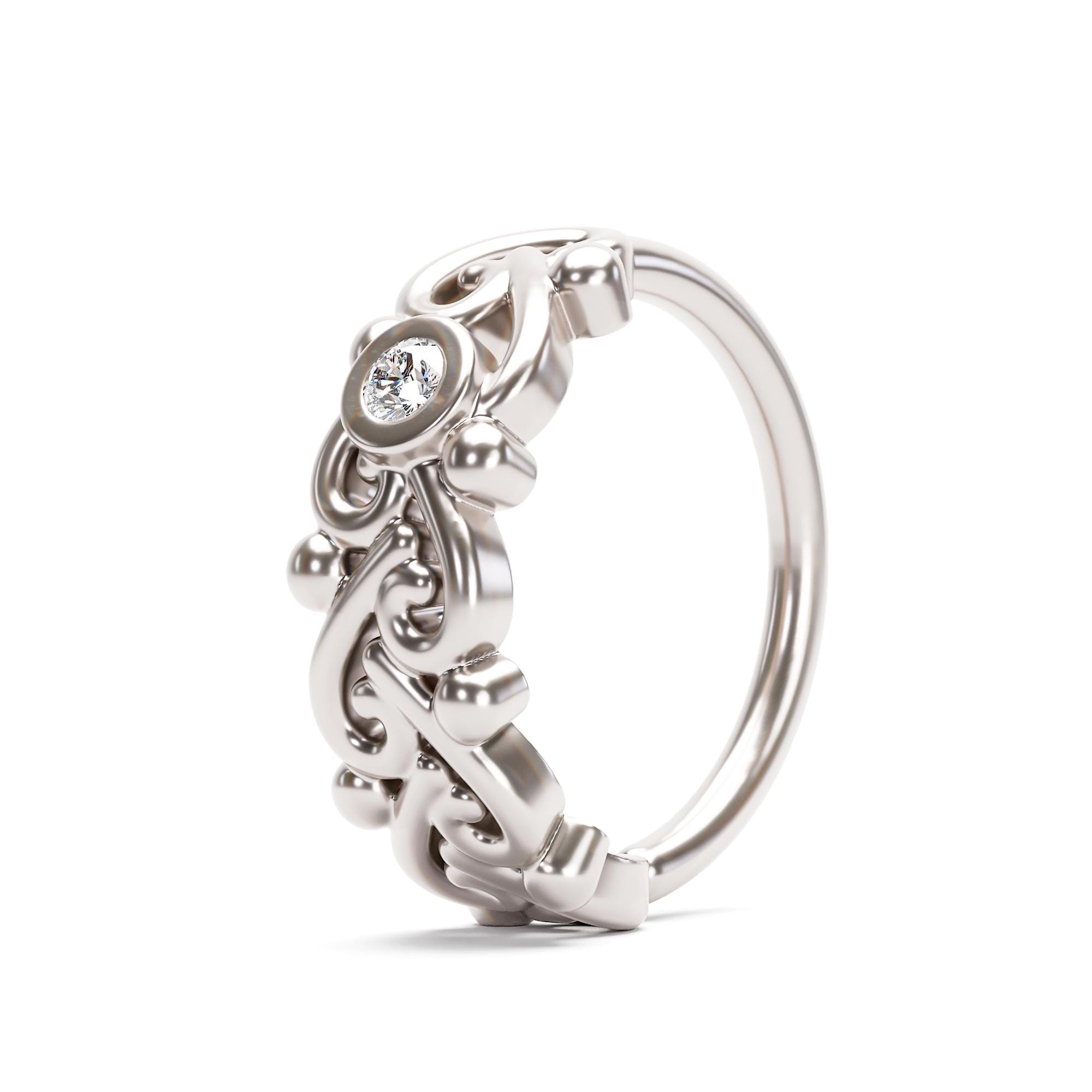 14K Gouden Neuspiercing Wit Zirconia Rond 1.5mm
