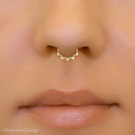 Rajasthan Silver Septum Ring | Body Piercing Jewellery - Tribu