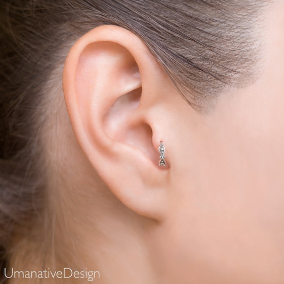 Daith Piercing Helix Hoop Tragus Earring | Etsy