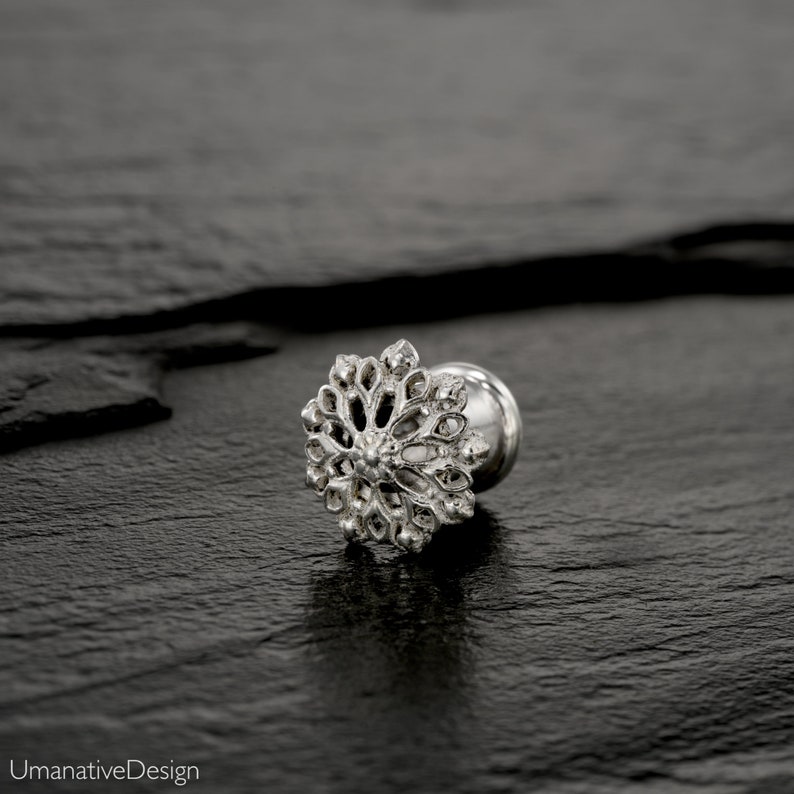 Lotus Flower Ear Gauges 00 Gauge Earrings Flower Gauges Etsy