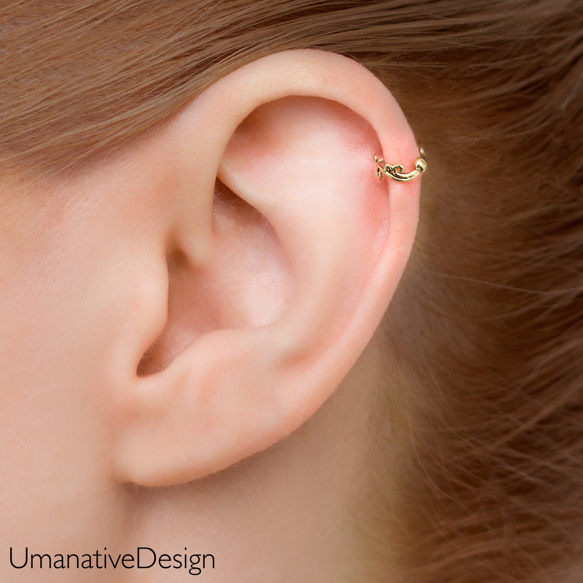 Rook Earring, Conch Earring, Rook Piercing, Gold Cartilage Earring ...