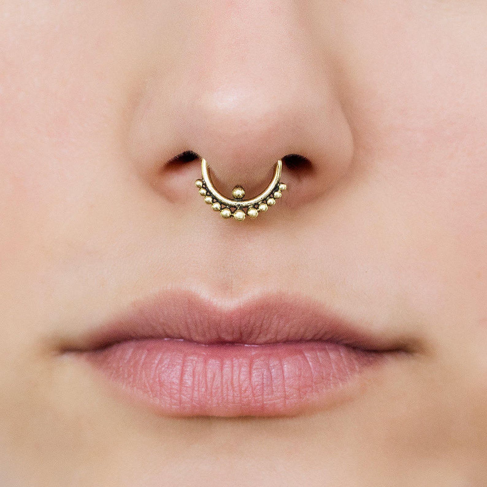 16g Silver Septum Ring For Pierced Nose. Septum Piercing. Etsy