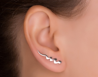 Orecchini Ear Crawler, Climbers, Ear Cuff, Orecchini Ear Climber, Fascia per le orecchie, Delicati orecchini Ear Climber