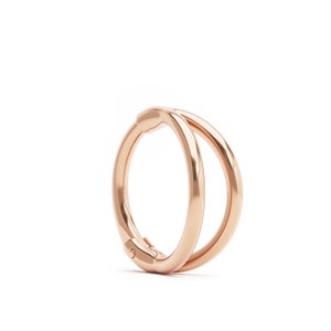 Double Illusion Cartilage Hoop, Layer Helix Hoop, Helix Clicker Ring, 18K Rose Gold Vermeil Jewelry, Cartilage Piercing, Stacked Helix Ring