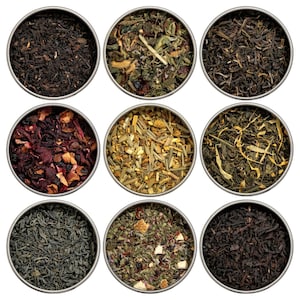 Heavenly Tea Leaves Organic Loose Leaf Tea Sampler Set, 9 Assorted Loose Leaf Teas & Herbal Tisanes (Approx. 90 cups)