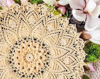 BIRGITTA - Digital pattern for crochet doily (Written instructions + full chart), English/Russian/Dutch