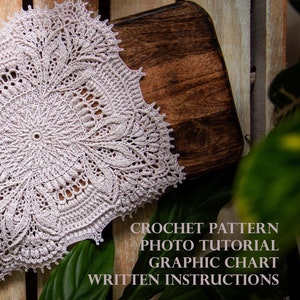 Patrón digital LILIA para tapete de crochet (Instrucciones escritas, gráfico, fototutorial), Inglés/Ruso