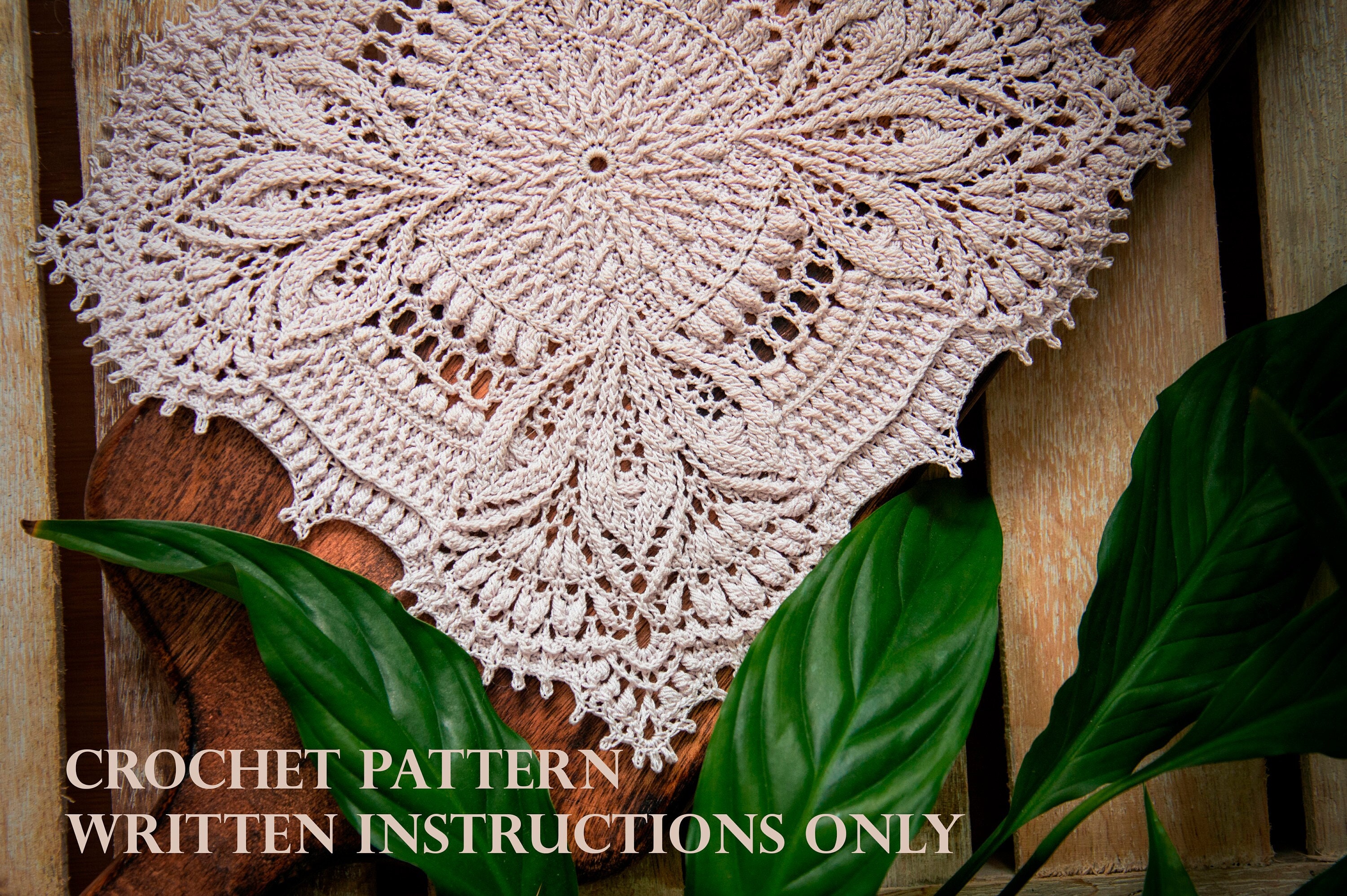 LILIA Digital pattern for crochet doily (Written instructions only), English/Russian