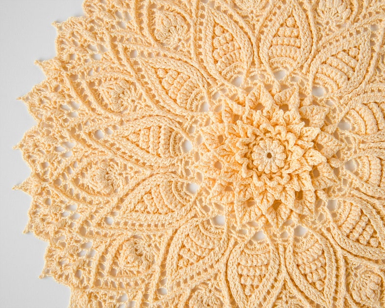 BIRGITTA Digital pattern for crochet doily Written instructions full chart, English/Russian/Dutch image 2
