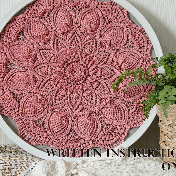 PRANGLI Digital pattern for crochet doily (Written instructions only), English/Russian