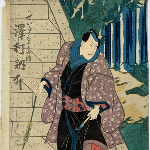 Original Ukiyo-e Woodblock print, original, Utagawa Kunisada, Kabuki actor, Edo-period image 1