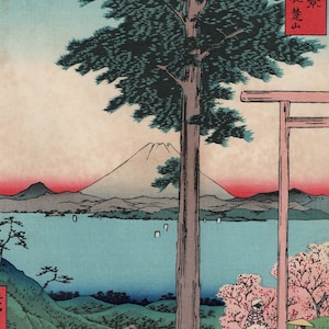 Hiroshige, &quot;Rokusozan in Kazusa Province&quot;, Thirty-six Views of Mount Fuji .