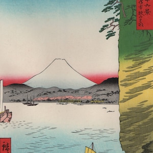 Hiroshige, &quot;Honmoku Point in Musashi Province&quot;, Thirty-six Views of Mount Fuji .