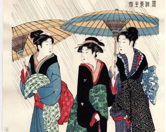 Japanese Ukiyo-e Woodblock print, Kiyonaga, "Azuma no Nishiki".