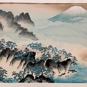 日本の木版画、大型、横山大観、「蓬莱山」。 - Etsy 日本