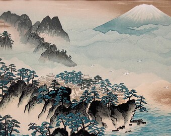 日本の木版画、大型、横山大観、「蓬莱山」。 - Etsy 日本