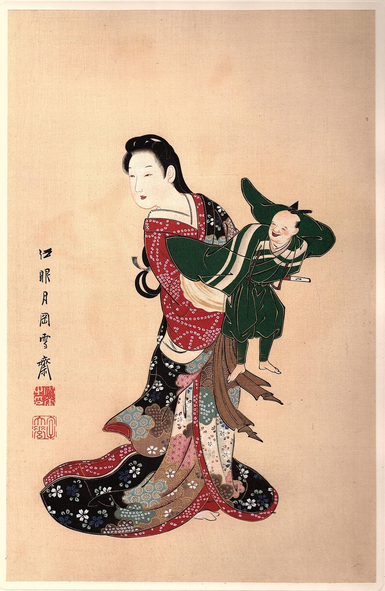 Yukioka Sekkai Japanese antique woodblock print from Ukiyoe-ha-gashu. 1906
