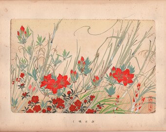 1937, Shinohara Bankō, Patrones de teñido y tejido, Colección de pinturas florales de las Cuatro Estaciones.