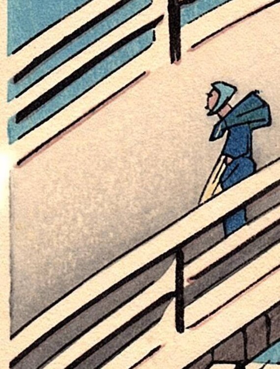 日本の浮世絵版画、安藤広重「日本橋雪景色」 - Etsy 日本