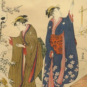 浮世絵 清長 版画 骨董 アンティーク 浮世絵 清長 版画 骨董