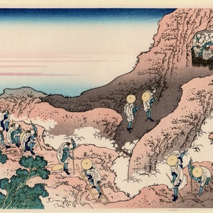 Hokusai, &quot;People Climbing the Mountain (Shojin tozan), from the series Thirty-six Views of Mount Fuji (Fugaku sanjûrokkei)&quot;