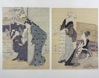 日本のアンティーク浮世絵、木版画、1906年、日本のアンティーク木版画