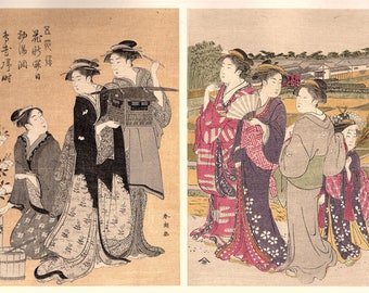 1906, Japanese antique woodblock print, Katsukawa Shuncho, from Ukiyoe-ha-gashu.