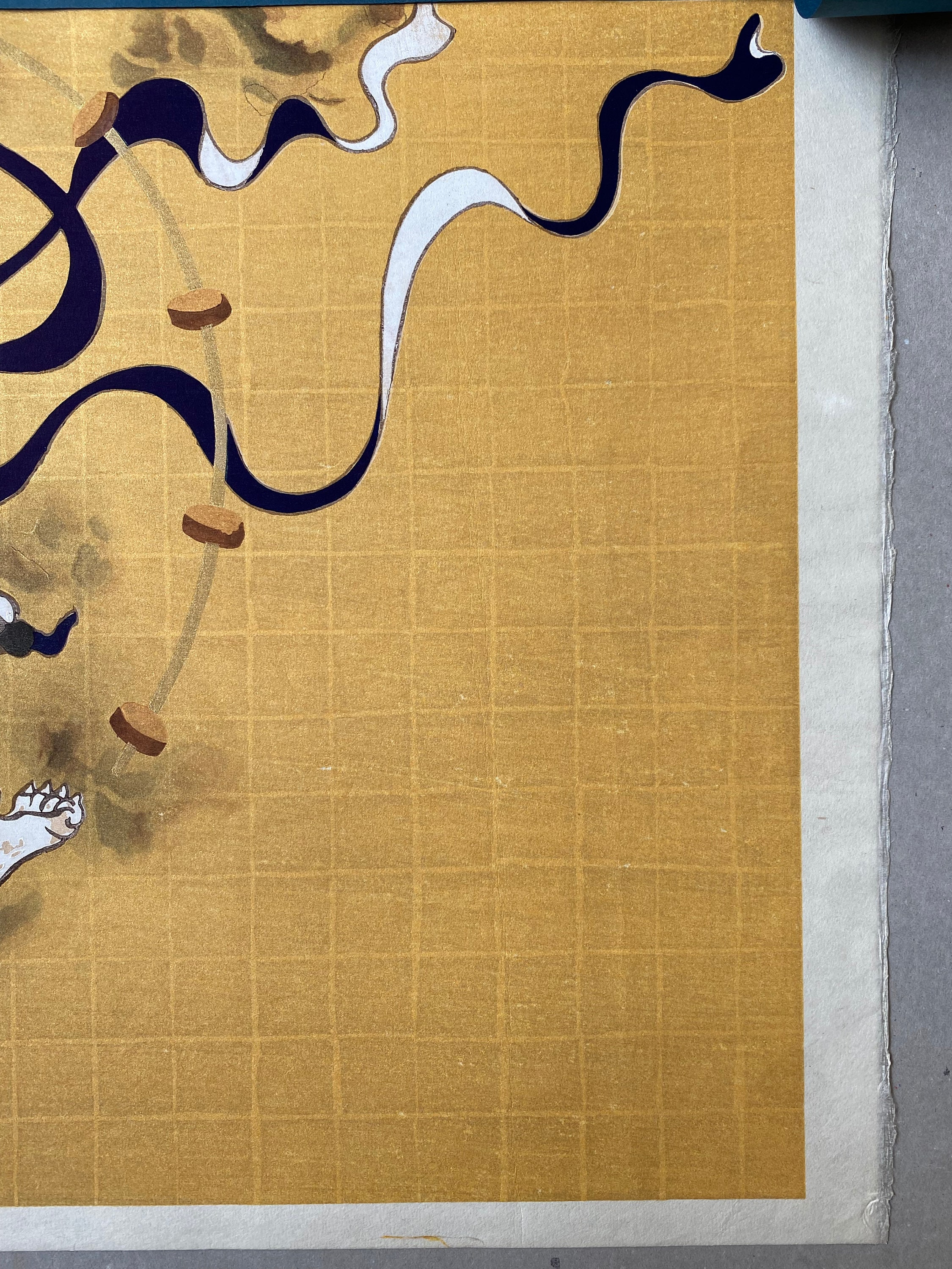 日本の木版画、1983年、大型、俵屋宗達「風神雷神図屏風」。 - Etsy 日本