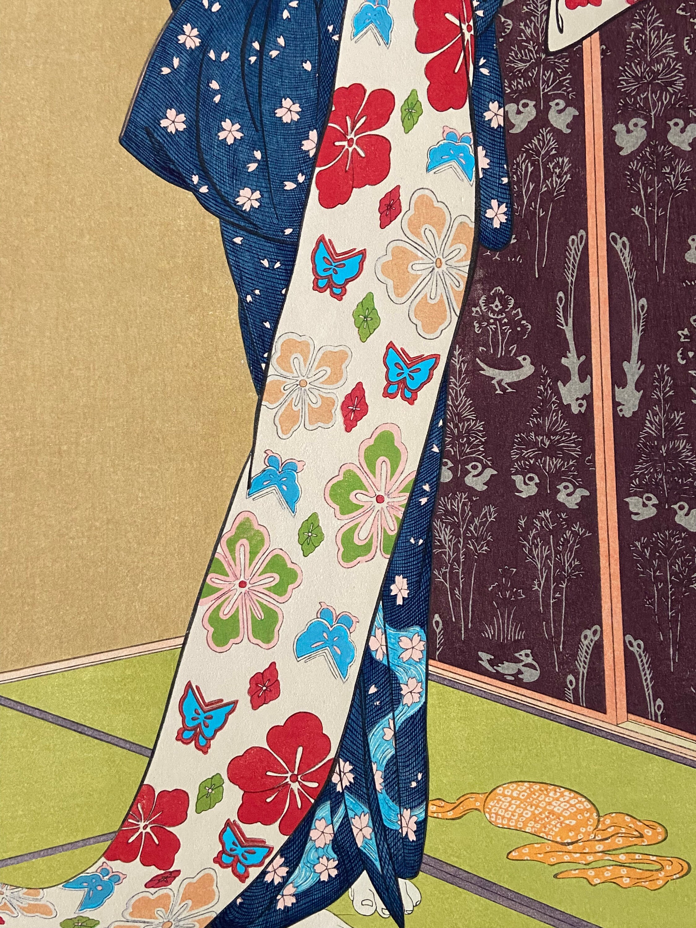 日本の浮世絵、新版画、木版画、橋口五葉「夏着物の女性」 - Etsy 日本