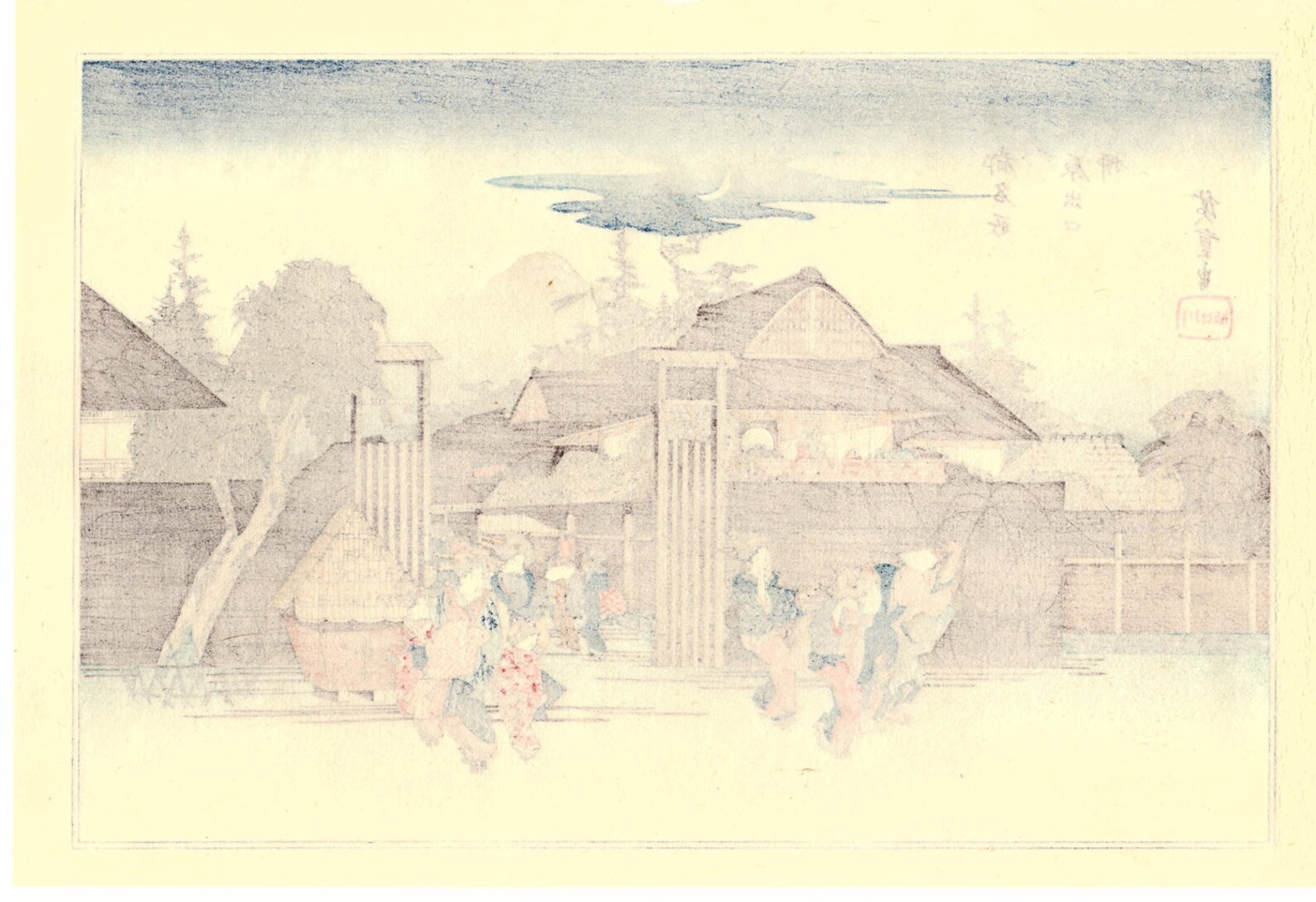 Japanese Ukiyoe Woodblock Print Antique Hiroshige Etsy