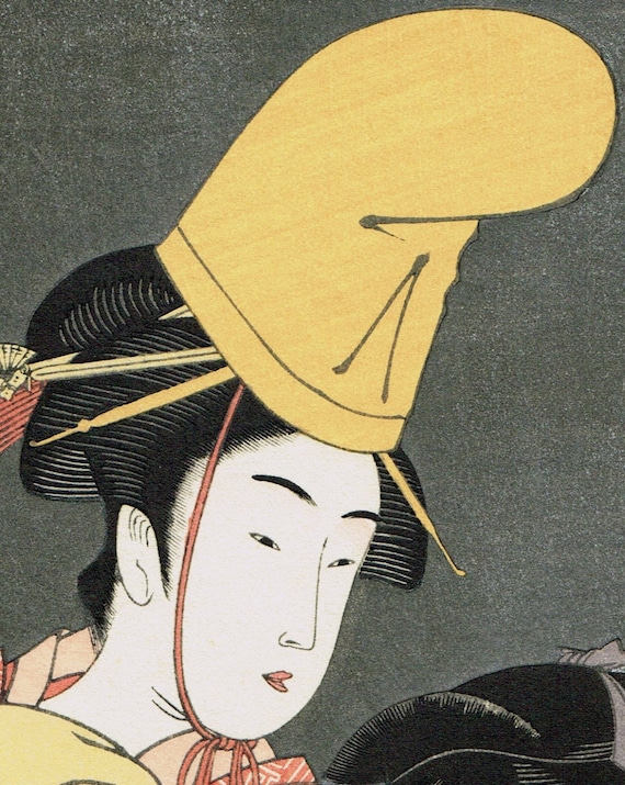 Japanese Ukiyo-e Woodblock Print, Utamaro, 