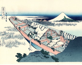 Hokusai, "Ushibori in der Provinz Hitachi"