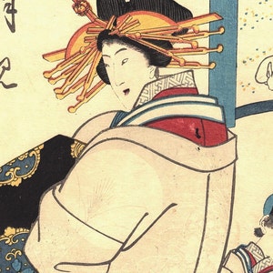 Japanese original Ukiyo-e Woodblock print, Utagawa Sadahide, Edo-period image 2