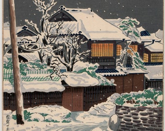 Tokuriki Tomikichiro, &quot;Una tarde nevada en Kioto&quot;.