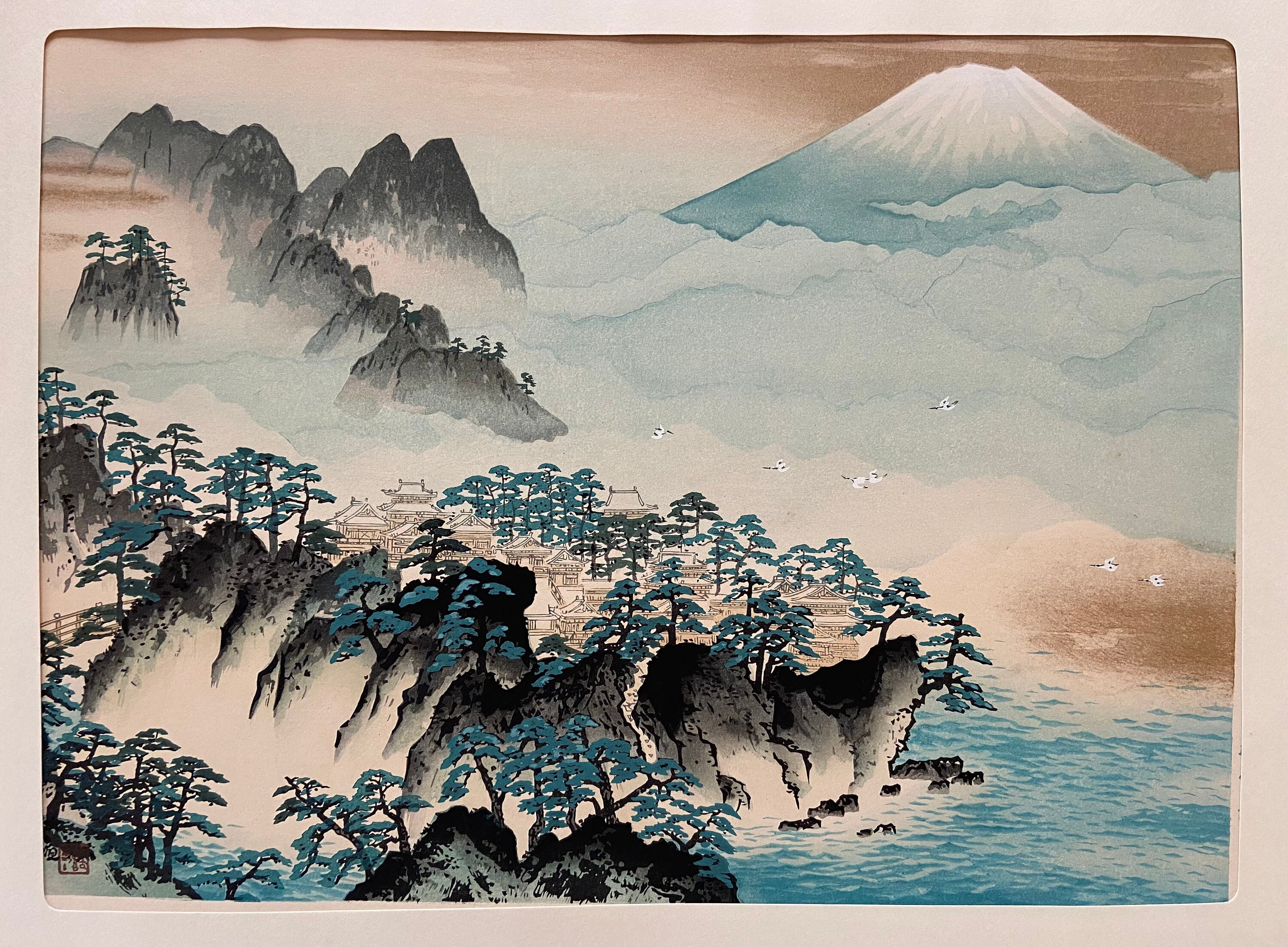 日本の木版画、大型、横山大観、「蓬莱山」。 - Etsy 日本