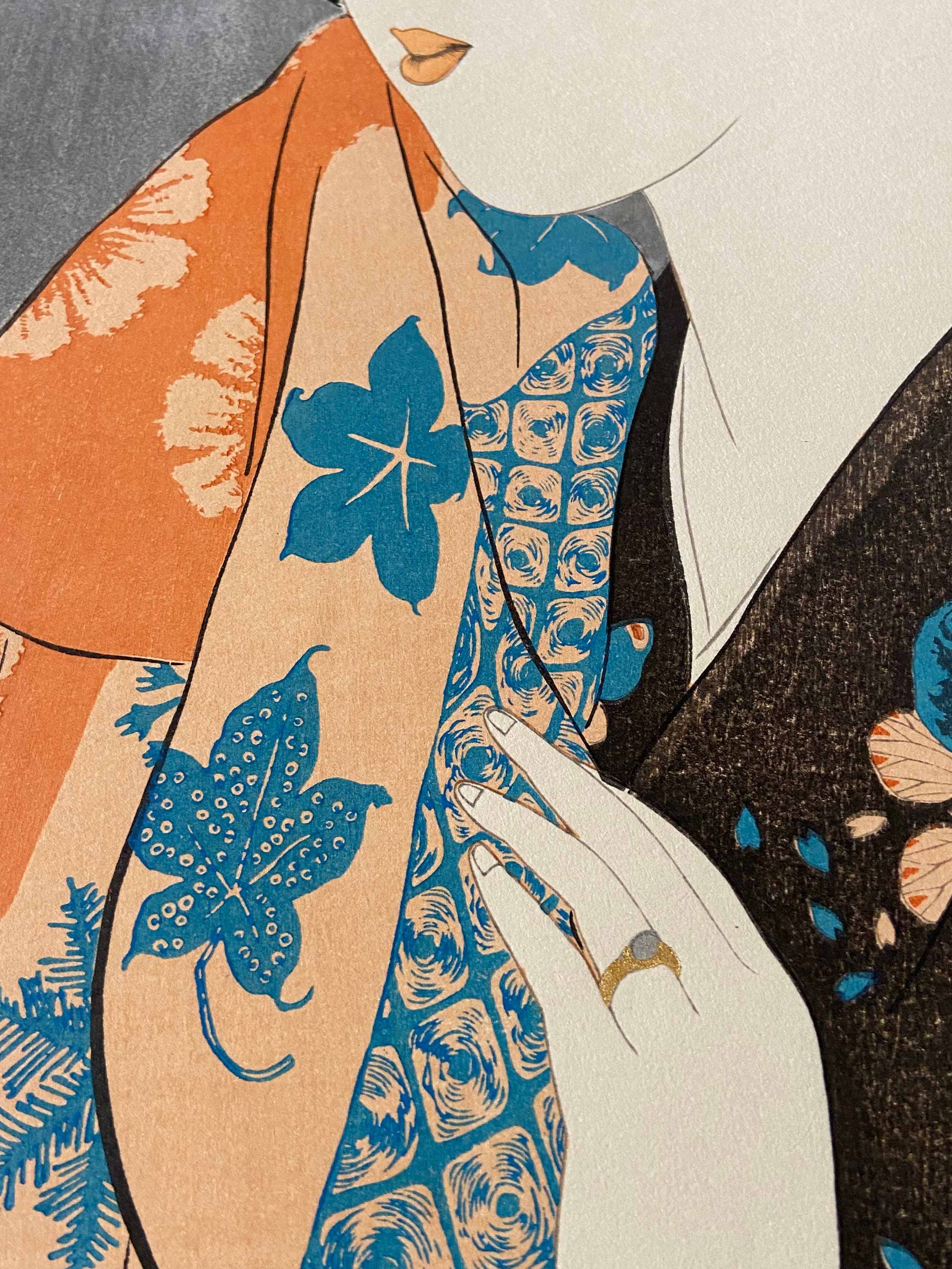 日本の浮世絵、新版画、木版画、橋口五葉「手ぬぐいを持つ女」 - Etsy 日本