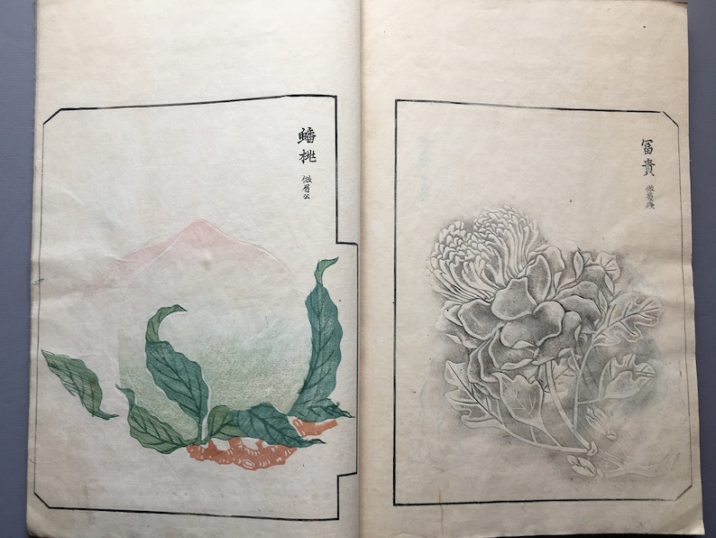 Japanese woodcut print antique design book Bunkacho #1 1835