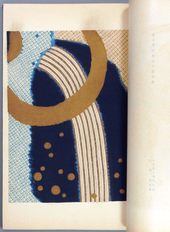 1920, Japanese Vintage Original Woodblock Print Book, Design Book